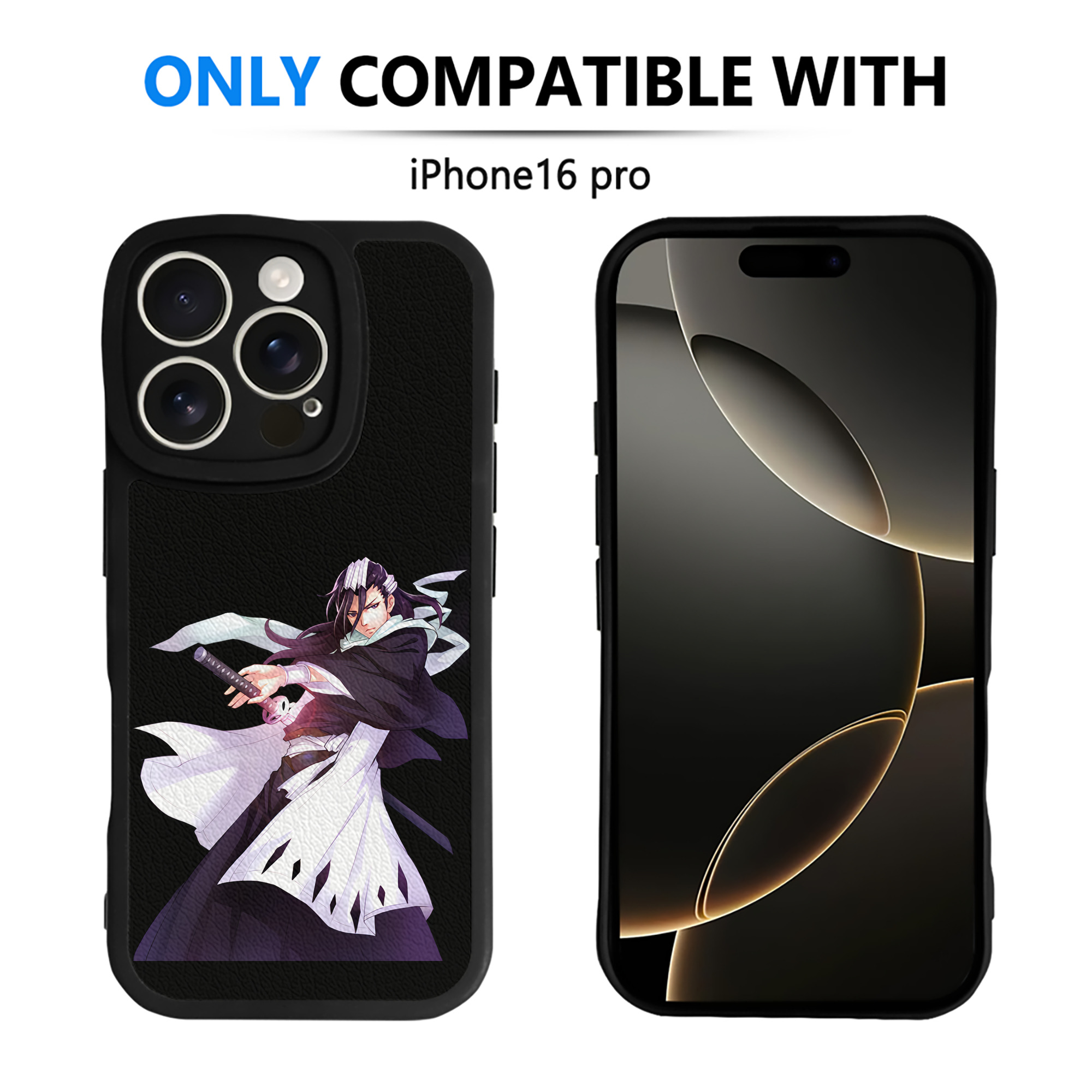 （画像用） ブリーチ くちき びゃくや BLEACH Kuchiki Byakuya 【iPhone 16シリーズ対応】シリコンスマホケース（レザー調） 材質：シリコン